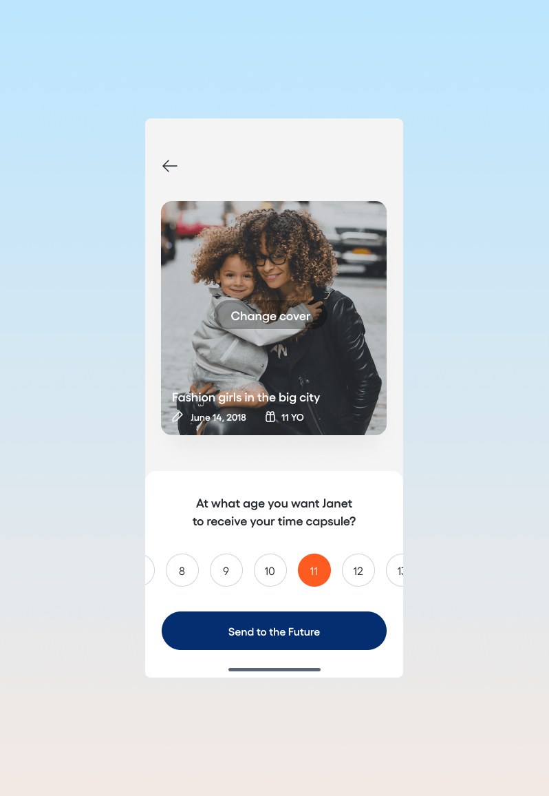 App screenshot: story settings